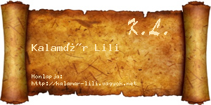 Kalamár Lili névjegykártya