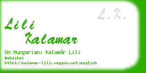 lili kalamar business card